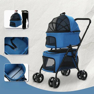 Poussette pour Chien - PetStroller™ - Bleu - Les Pattes Nomades