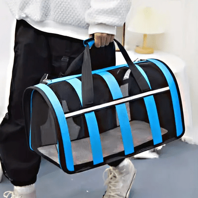 Sac de Transport Chien - MeshPetCarrier™ - Bleu - Les Pattes Nomades