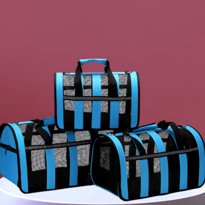 Sac de Transport Chien - MeshPetCarrier™ - Bleu - Les Pattes Nomades