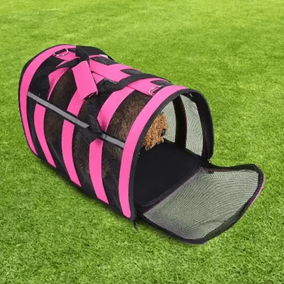 Sac de Transport Chien - MeshPetCarrier™ - Rose - Les Pattes Nomades