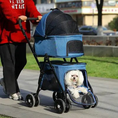 Poussette pour Chien - PetStroller™ - Bleu - Les Pattes Nomades