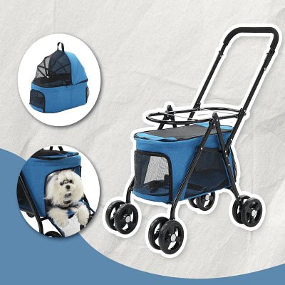 Poussette pour Chien - PetStroller™ - Bleu - Les Pattes Nomades