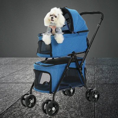 Poussette pour Chien - PetStroller™ - Bleu - Les Pattes Nomades