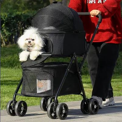 Poussette pour Chien - PetStroller™ - Noir - Les Pattes Nomades