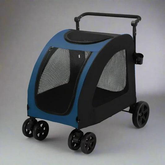 Poussette pour Chien - StrollyPet™ - Bleu - Les Pattes Nomades