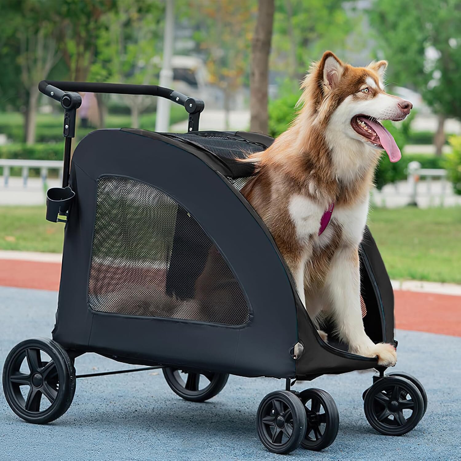 Poussette pour Chien - StrollyPet™ - Noir - Les Pattes Nomades