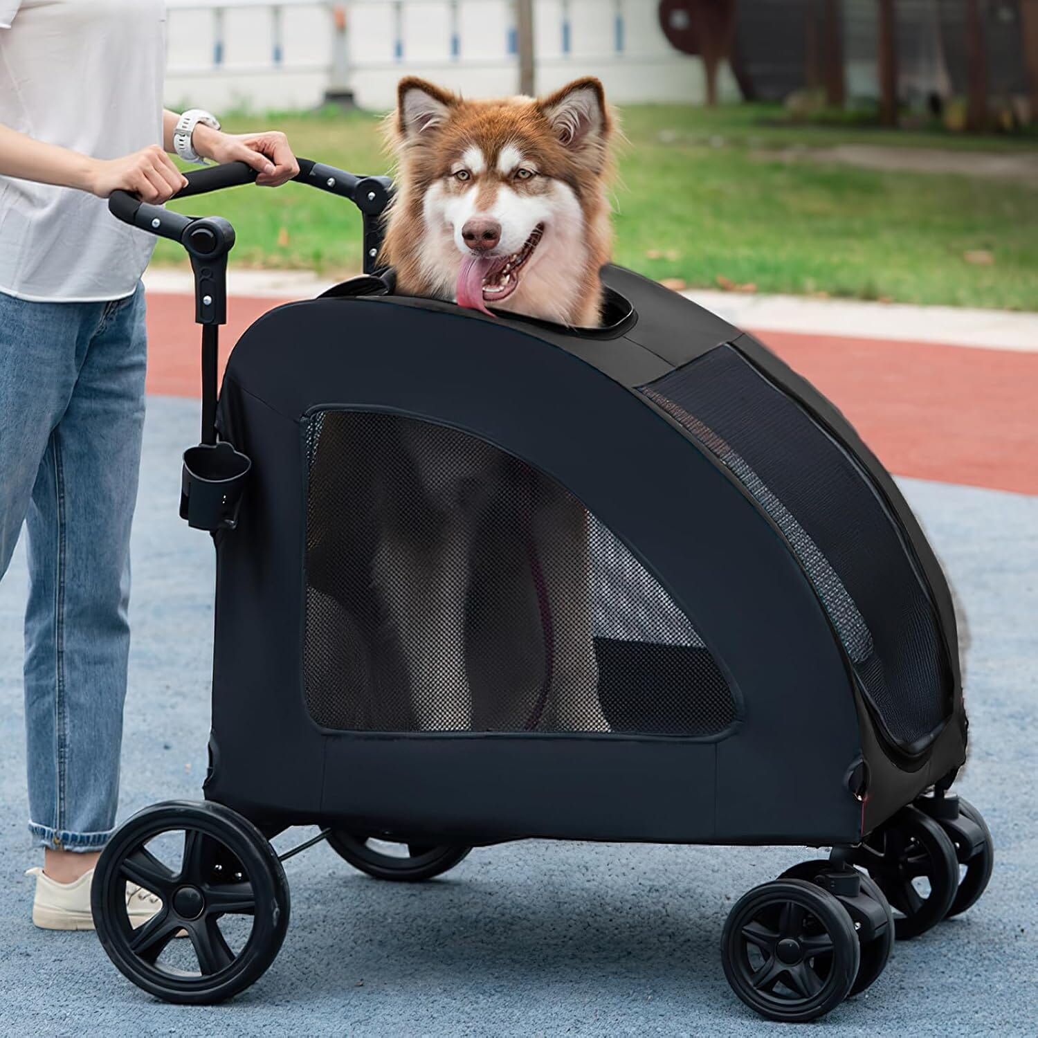 Poussette pour Chien - StrollyPet™ - Noir - Les Pattes Nomades
