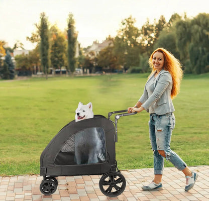 Poussette pour Chien - StrollyPet™ - Noir - Les Pattes Nomades