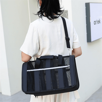 Sac de Transport Chien - MeshPetCarrier™ - Noir - Les Pattes Nomades