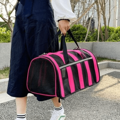 Sac de Transport Chien - MeshPetCarrier™ - Rose - Les Pattes Nomades