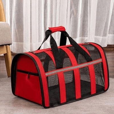 Sac de Transport Chien - MeshPetCarrier™ - Rouge - Les Pattes Nomades