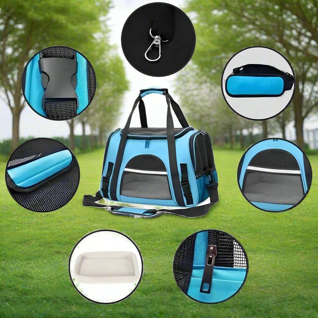 Sac de Transport pour Chien - DogCarrierBag™ - Bleu - Les Pattes Nomades