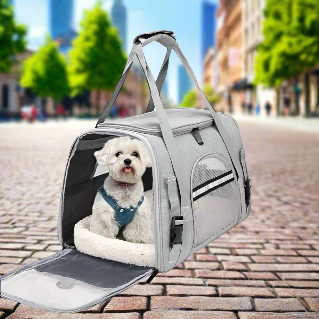 Sac de Transport pour Chien - DogCarrierBag™ - Gris - Les Pattes Nomades
